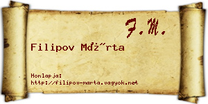 Filipov Márta névjegykártya
