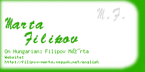 marta filipov business card